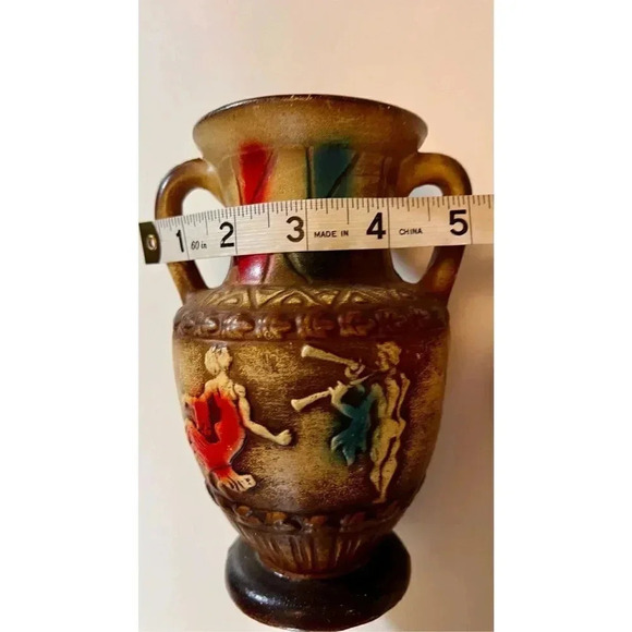 Vintage NORLEANS Jug Vase Greek Motif Pottery Vase  7” Japan - Picture 6 of 9